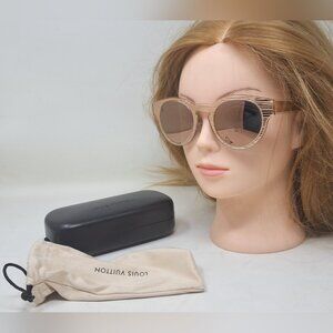 Louis Vuitton Epi Rosalie Sunglasses Gold Brown Mirror Round Z0865U 49-25-145